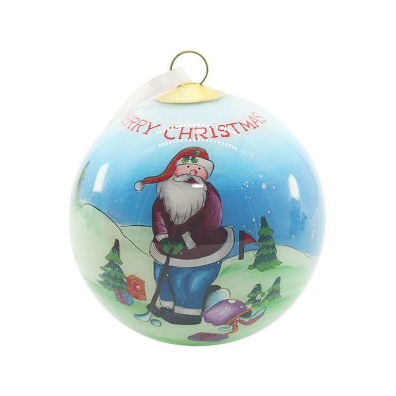厂家直供圣诞内画玻璃球  圣诞节装饰礼品 