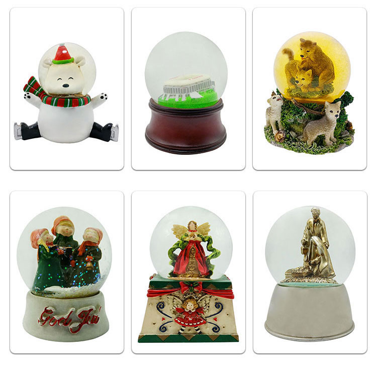 factory wholesale resin crafts crystal ball custom christmas decoration snowball glass snowball snowball maker