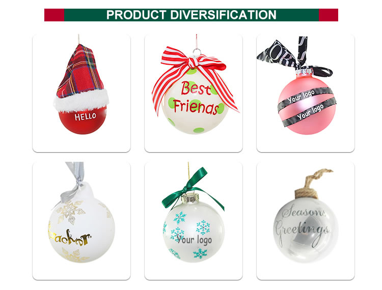 Custom christmas balls with logo decoration glass ball Christmas tree hanging ball