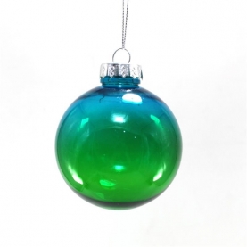 厂家批发PET喷色空心圆球挂件  圣诞树装饰吊球 